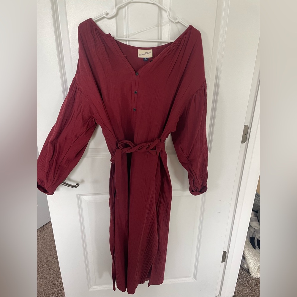 Universal Thread Maroon Long Sleeve Dress
